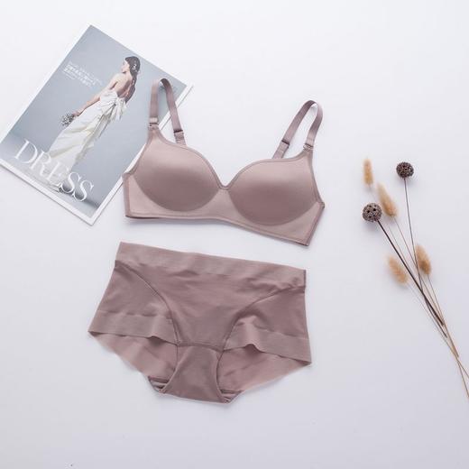 ARN-K069-X047新款无钢圈薄款光面文胸性感内衣女士真丝文胸套装 商品图3