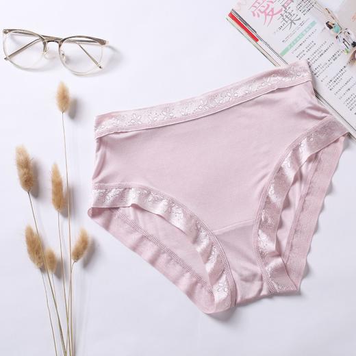 ARN-K024真丝内裤女春夏薄款透气舒适蕾丝中腰无痕42针桑蚕丝三角内裤 商品图5