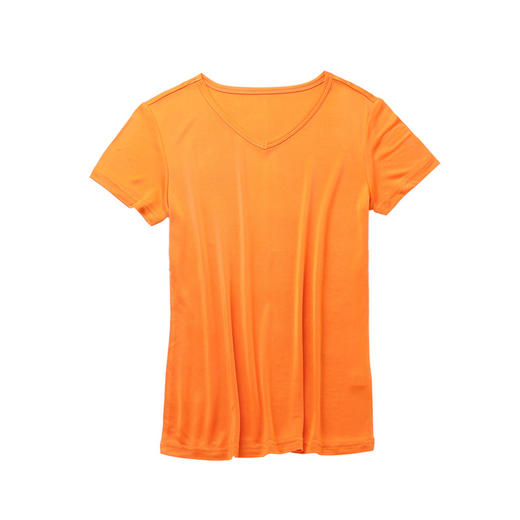 ARN-Y010夏季真丝女T恤短袖 时尚v领桑蚕丝打底衫 纯色针织修身上衣 商品图2