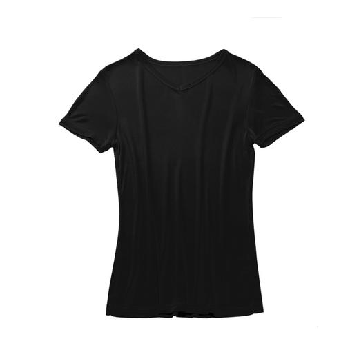 ARN-Y010夏季真丝女T恤短袖 时尚v领桑蚕丝打底衫 纯色针织修身上衣 商品图4