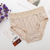ARN-K033新款桑蚕丝真丝内裤女透气舒适蕾丝中腰收腹包臀三角内裤 商品缩略图5