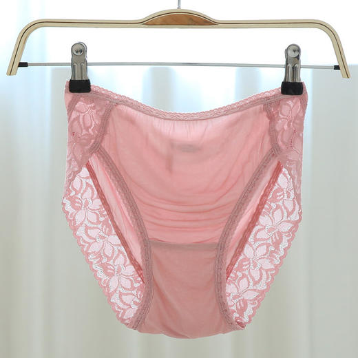ARN-K004真丝内裤多色桑蚕丝针织三角裤蕾丝边短裤 真丝无痕内裤女 商品图8