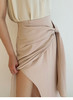 Semplicita | 飘带开叉半身裙 [黑/灰/粉] 商品缩略图2