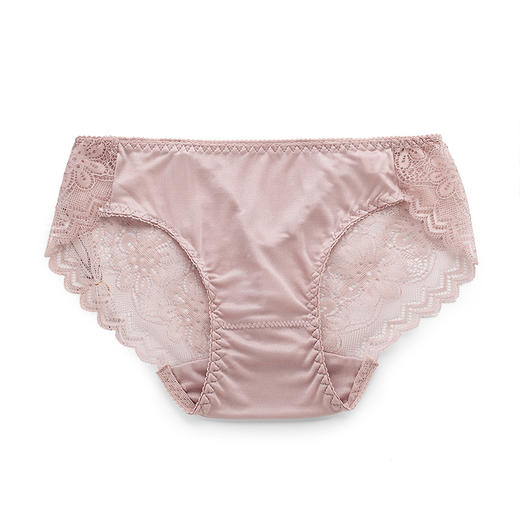 ARN-K049真丝内裤女桑蚕丝镂空蕾丝边性感舒适包臀性感中腰女士三角裤 商品图2