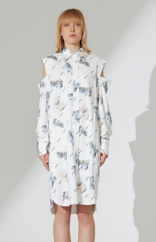 DIA小熊印花肩部细节衬衫裙 商品图0