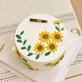 手绘向日葵蛋糕