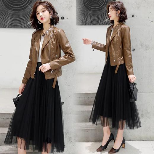 HRFS-CLYZ2121新款潮流时尚气质短款皮衣外套 商品图1