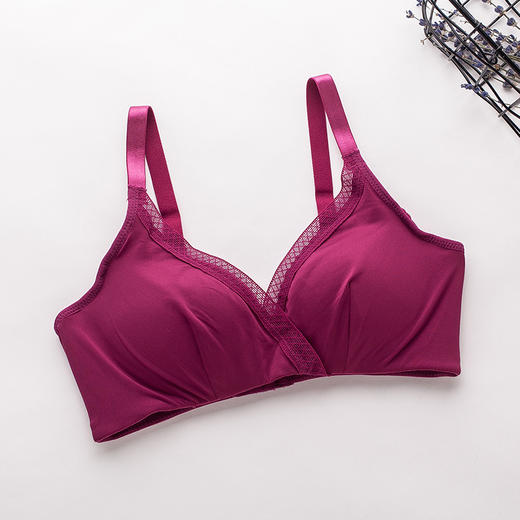ARN-X022桑蚕丝中厚杯无钢圈真丝文胸舒适透气性感睡眠少女内衣 商品图2