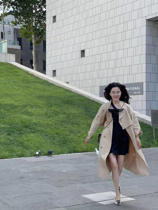 黑标新王佳芝优雅小立领风衣连衣裙和外套 商品图0