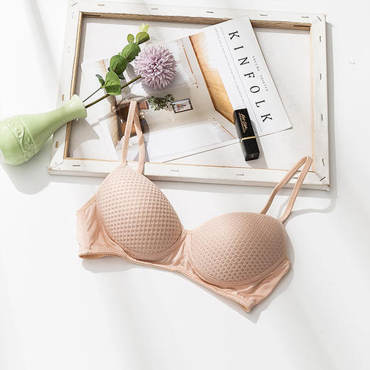 ARN-X055无钢圈真丝文胸女春夏性感桑蚕丝内衣bra 薄款收副乳透气孔胸罩 商品图5