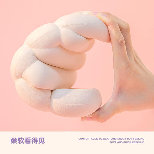 【柔软Q弹“毛毛虫”！踩屎感拖鞋】时尚百搭，软韧EVA，减震回弹 3.5cm厚底，软而不塌，防滑抓地，耐磨耐踩，多色可选毛毛虫拖鞋棉 商品图1