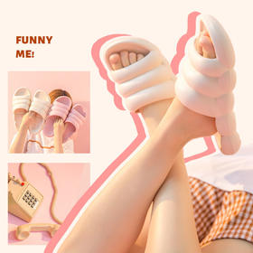 【柔软Q弹“毛毛虫”！踩屎感拖鞋】时尚百搭，软韧EVA，减震回弹 3.5cm厚底，软而不塌，防滑抓地，耐磨耐踩，多色可选毛毛虫拖鞋棉