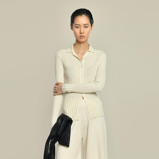 2021新款女士丝羊绒16针夹克式开衫 商品图0