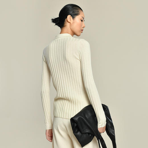 2021新款女士丝羊绒16针夹克式开衫 商品图2