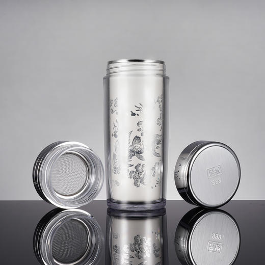 子佩集S999银亮盖杯摆件【BY0114】纯银内胆泡茶杯2108 商品图0