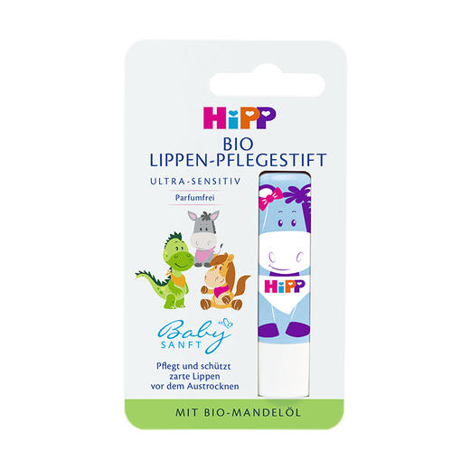【保税仓】德国Hipp喜宝润唇膏4.8g宝宝儿童杏仁油敏感肌适用（图案随机） 商品图3