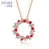 【热卖臻品】MEMORA诗普琳爱的花环系列玫瑰18K金红宝石钻石项链DN0322 商品缩略图0