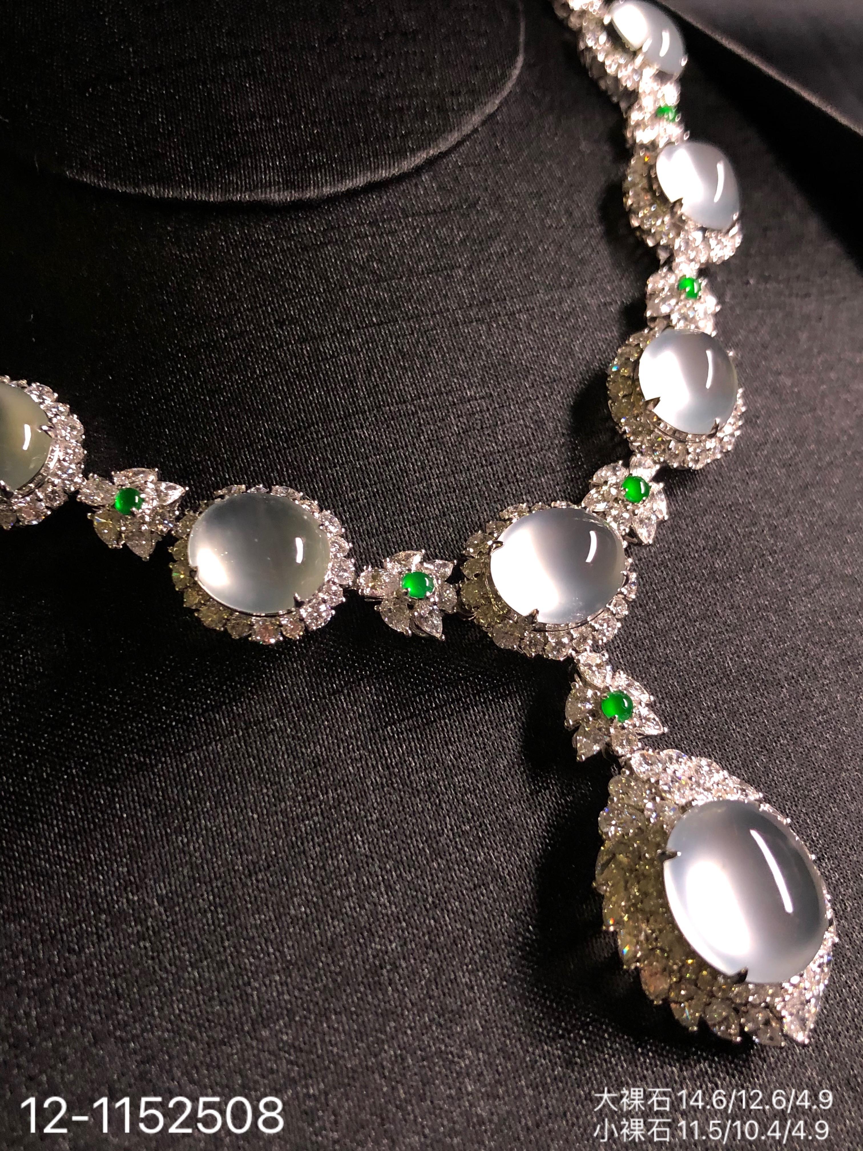 12-1152508，玻璃种蛋面套链，具体价格微信咨询