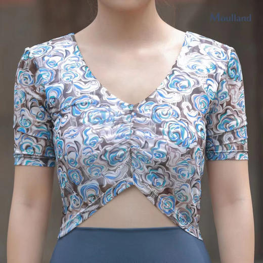 爆款好货 薄纱V领短袖-黛画生花 商品图2