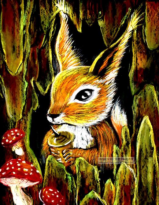 6-8岁油画棒创意画《可爱的小松鼠》【自动发货：下单后，点击手机短信中收到的链接，即可获取文件下载的链接；如有任何问题，可添加客服微信hm33268获得帮助】
 商品图0