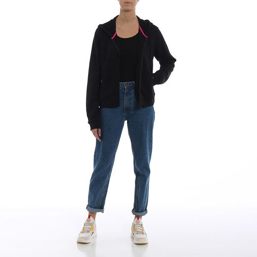 KENZO 高田贤三 女士棉质彩色虎头标志刺绣图案抽绳连帽卫衣 黑色 F862 BL721 4XA 99 商品图3