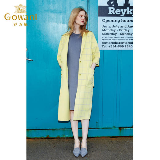 乔万尼羊毛双面呢外套中长款大衣E154A240 商品图2