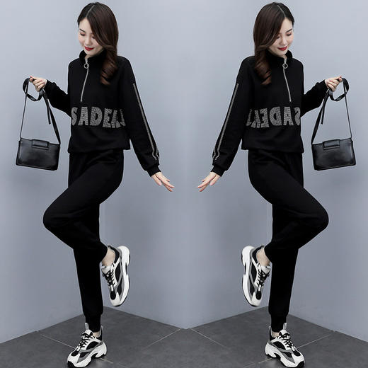 HR  WQ21299潮字母卫衣炸街两件套洋气套装 商品图2