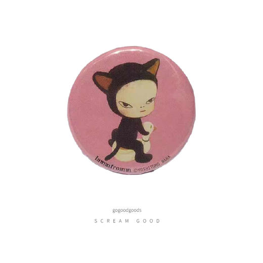 奈良美智-圆形徽章-奈良与鸭子 商品图0