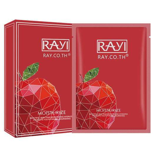 LUER 泰国芮一RAY.CO.TH苹果肌面膜正品修复肌肤淡化肌肤补水蚕丝面膜35g*10片 商品图3