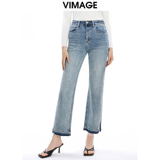 VIMAGE纬漫纪秋季新款时尚通勤休闲显瘦百搭牛仔裤V1605232 商品图3
