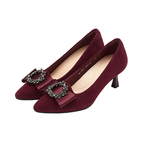 卡迪娜2021秋新款商务通勤尖头高跟酒杯跟时装鞋女单鞋KL11567 商品图2