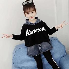 BC-新款儿童韩版牛仔两件套时髦网红春秋季童装洋气