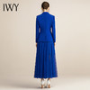 IWY/高端时尚蓝色西装女纱裙套装气质双排扣西服洋气正装213149C1+S2 商品缩略图3
