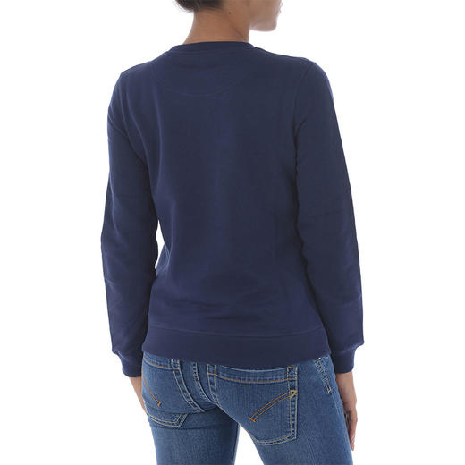 KENZO 高田贤三 女士棉质刺绣徽标罗纹圆领长袖运动卫衣 深蓝色 F762 SW880 952 77 商品图2