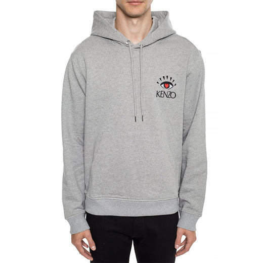KENZO 高田贤三 男士棉质眼睛图案标志连帽运动长袖卫衣 灰色 F955 SW426 4X4 94 商品图1