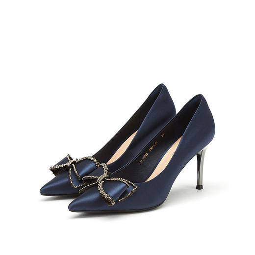 卡迪娜2021秋季新款商务通勤尖头细跟高跟婚礼宴会女单鞋KL11522 商品图1