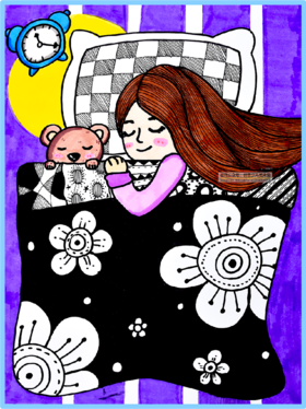 5-7岁综合创意画《甜甜的梦》【自动发货：下单后，点击手机短信中收到的链接，即可获取文件下载的链接；如有任何问题，可添加客服微信hm33268获得帮助】