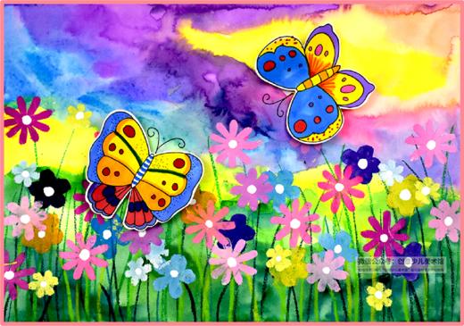 6-8岁创意漏印版画《彩蝶翩翩飞》蝴蝶【自动发货：下单后，点击手机短信中收到的链接，即可获取文件下载的链接；如有任何问题，可添加客服微信hm33268获得帮助】 商品图0