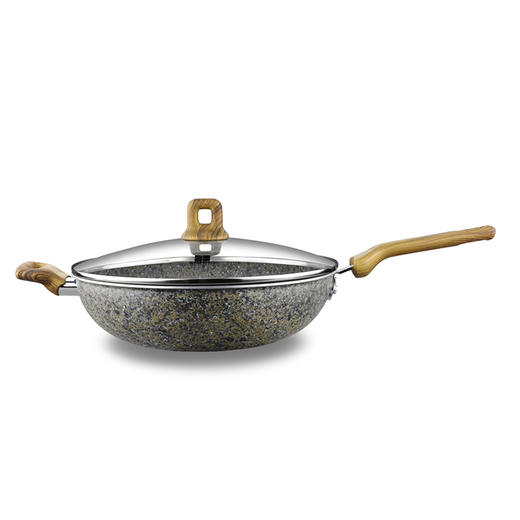 【三禾锅具】三禾 麦饭石花岗岩不粘锅炒锅家用多功能炒菜锅电磁炉燃气灶通用锅具LC32G3 商品图2