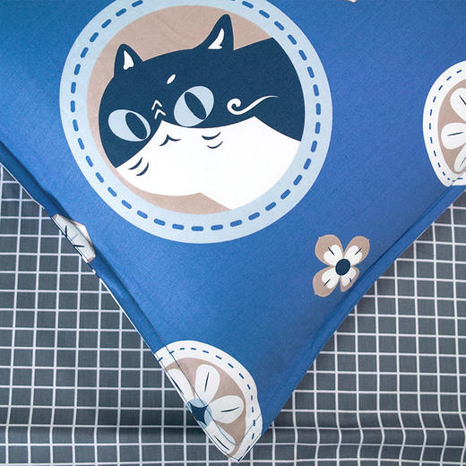 【幸运土猫】联珠喵如茉全棉纯棉猫三四件套件柔软被套原创设计 商品图1