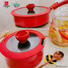 【三禾厨具】三禾懒懒锅系列家用不粘锅 小红锅奶锅煎锅可拆卸手柄 红色煎锅 商品缩略图3