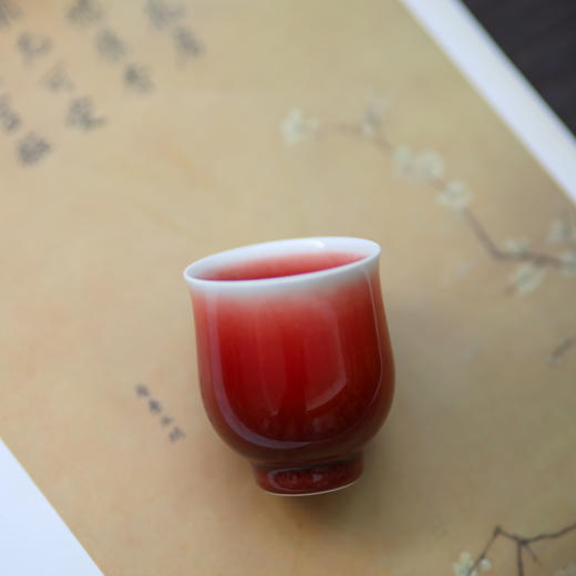 精品郎红 玉兰品杯 景德镇全手工制做 主人杯 商品图0