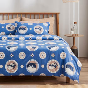 【幸运土猫】联珠喵如茉全棉纯棉猫三四件套件柔软被套原创设计