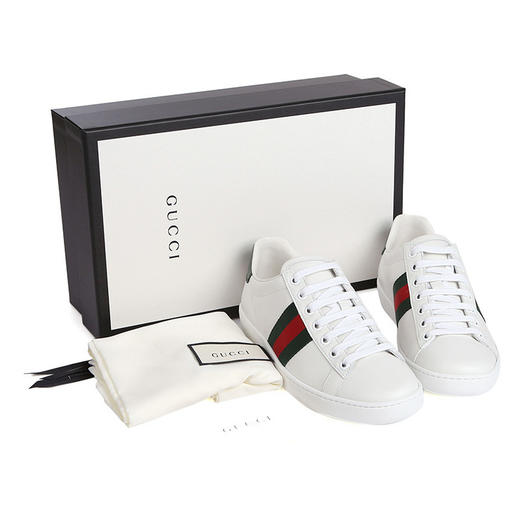 GUCCI 古驰 Gucci女鞋 女士Ace系列条纹织带小白鞋运动鞋 387993A3830 商品图5