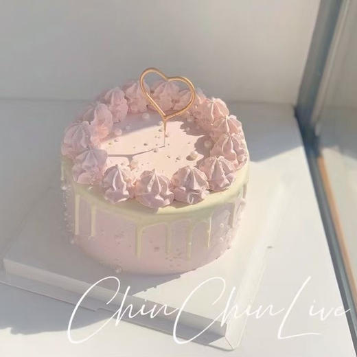 粉色奶油花蛋糕 商品图0