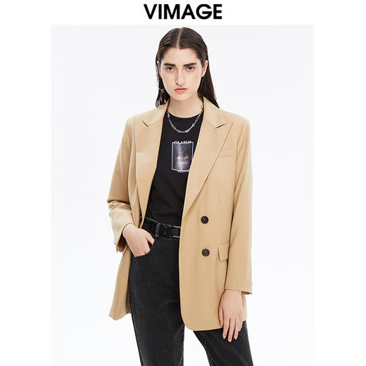 VIMAGE纬漫纪秋季新款女装时尚职业通勤百搭显瘦干练西装外套女V1603205 商品图0
