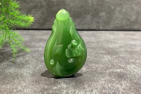 【御珠宫坊】碧玉花鱼挂件