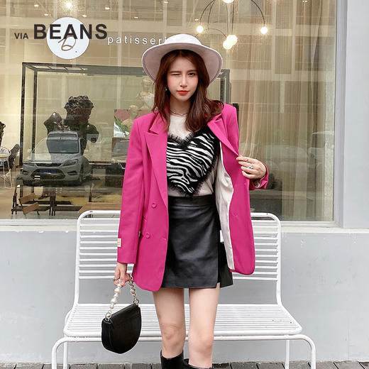 VIA BEANS  反领四扣休闲西装外套9221010046 商品图2