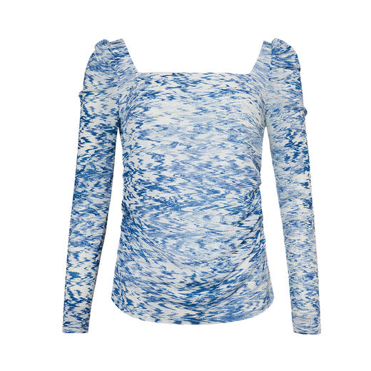 VIMAGE纬漫纪秋季新款时尚方领显瘦印花小上衣V1613205 商品图4