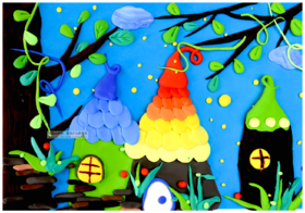 6-8岁轻粘土手工画《稀奇古怪的小房子》【自动发货：下单后，点击手机短信中收到的链接，即可获取文件下载的链接；如有任何问题，可添加客服微信hm33268获得帮助】
